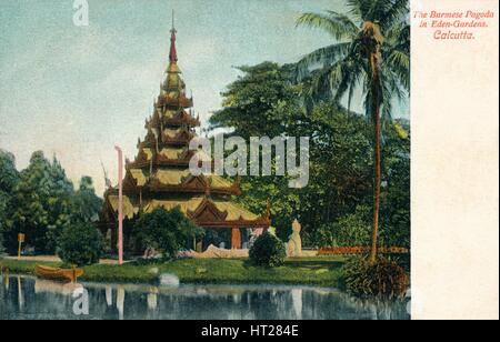 'The Burmese Pagoda in Eden-Gardens. Calcutta', c1900. Artist: Unknown. Stock Photo