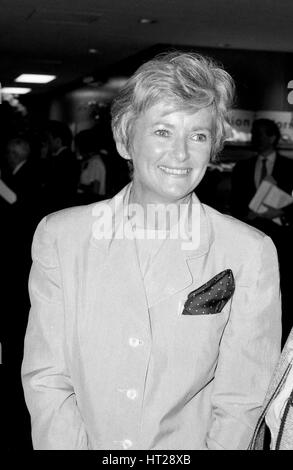 Glenys Kinnock, wife of Labour party Leader Neil Kinnock, attends the party conference in Brighton, England on October 1, 1990. She later became a Member of the European Parliament for Wales. Stock Photo