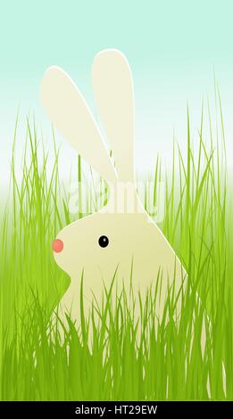 Easter rabbit in grass Stock Vector