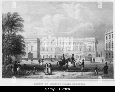 'Prince of Orange's Palace, Brussels', 1850. Artist: Shury & Son. Stock Photo