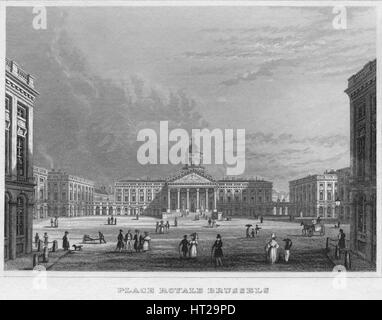 'Place Royale Brussels', 1850. Artist: Archelaus Cruse. Stock Photo