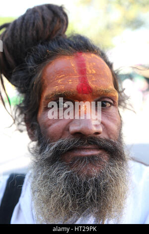 Indian Baba, Swami, Sadhu, Holyman, Saddhu in front of temple in Haridwar, Uttrakhand, India (Photo Copyright © by Saji Maramon) Stock Photo