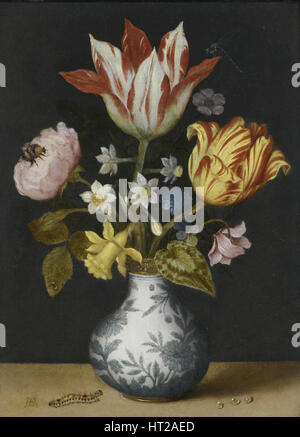 Still Life of Flowers in a Wan-Li Vase. Artist: Bosschaert, Ambrosius, the Elder (1573-1621) Stock Photo