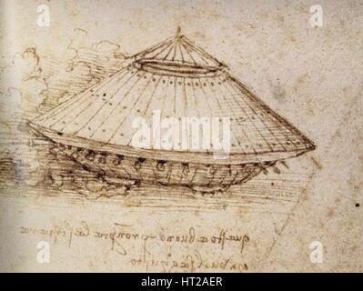 Drawing of an armoured tank, ca 1485. Artist: Leonardo da Vinci (1452-1519) Stock Photo