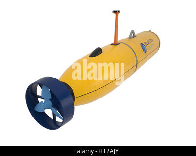 Bluefin 21 Autonomous underwater vehicle. These images are rendered in a 3d software package. Stock Photo