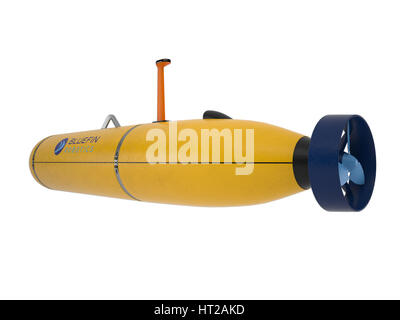 Bluefin 21 Autonomous underwater vehicle. These images are rendered in a 3d software package. Stock Photo