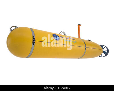 Bluefin 21 Autonomous underwater vehicle. These images are rendered in a 3d software package. Stock Photo