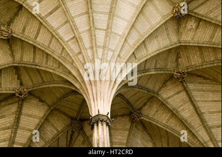 Vaulted ceiling of the chapter house of Westminster Abbey, London, 2009. Artist: Historic England Staff Photographer. Stock Photo