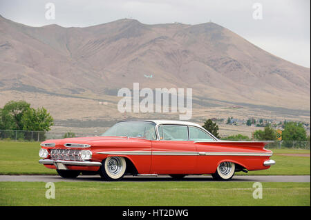 Chevrolet Impala Bubble top 1959. Artist: Simon Clay. Stock Photo