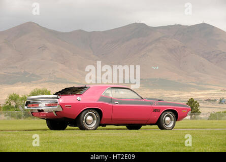 Dodge Challenger TA 1970. Artist: Simon Clay. Stock Photo