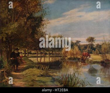 'Izaak Walton angling: A Summer's day on the banks of the Colne', (1938). Artist: Edward Matthew Ward. Stock Photo