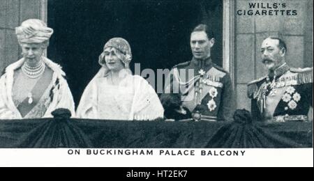 'On Buckingham Palace Balcony', 1923 (1937). Artist: Unknown. Stock Photo