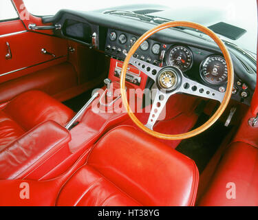 1964 Jaguar E type 3.8 interior. Artist: Unknown. Stock Photo