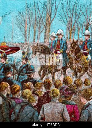 'The Funeral Cortege of Queen Victoria followed by King Edward VII', 1901 (c1902). Artist: Unknown. Stock Photo