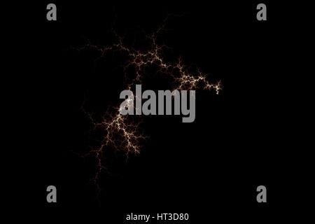 Orange lightning design. Abstract background. Isolated on black background. Stock Photo