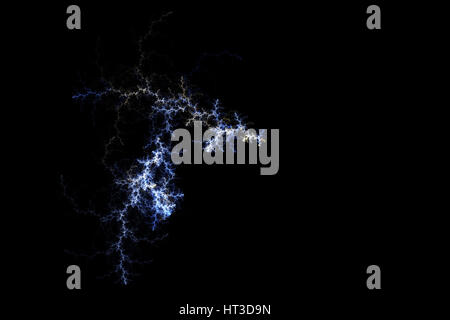 Blue and grey lightning design. Abstract background. Isolated on black background. Stock Photo