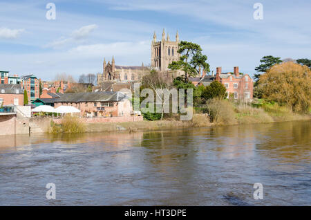 The River Wye in Hereford, Herefordshire Stock Photo