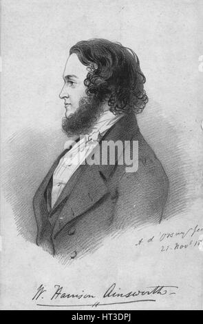 'Mr. Harrison Ainsworth', c1840. Artist: Alfred d'Orsay. Stock Photo