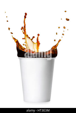 coffee splash from a paper cup Stock Photo