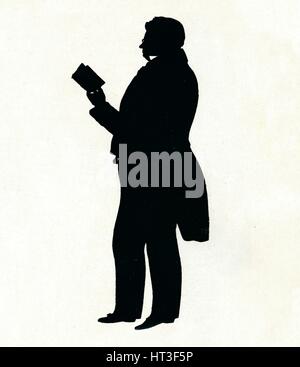 'Supposititious Silhouette of William Makepeace Thackeray Reading', c19th century. (1911) Artist: Unknown. Stock Photo