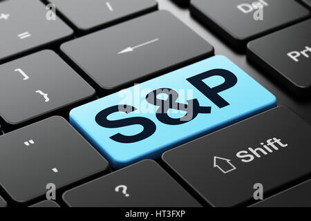 Stock market indexes concept: S&P on computer keyboard background Stock Photo