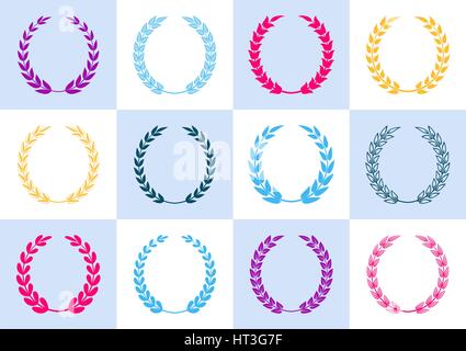 Branch of winner Laurel wreaths Symbol of victory icon black color ...