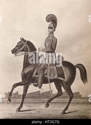 'Officers of the Madras Army (Light Cavalry)', 1841 (1909). Artist: William Hunsley. Stock Photo