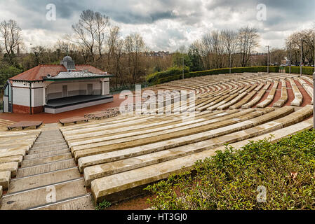 The Kelvingrove park bandstand situated in the west end area of Glasgow, Scotland. Stock Photo