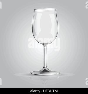 Realistic wineglass on grey background vector illustration Stock Vector