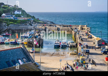 United Kingdom, South West England, Cornwall, Newquay, view of Newquay Harbour at low tide Stock Photo