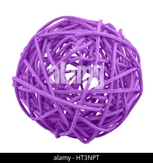 Violet wicker ball isolated on a white background Stock Photo