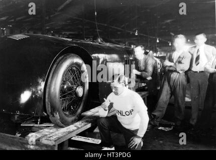 Sunbeam 1000hp World Land speed record attempt at Daytona 1927 Artist: Unknown. Stock Photo