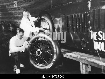 Sunbeam 1000hp World Land speed record attempt at Daytona 1927 Artist: Unknown. Stock Photo