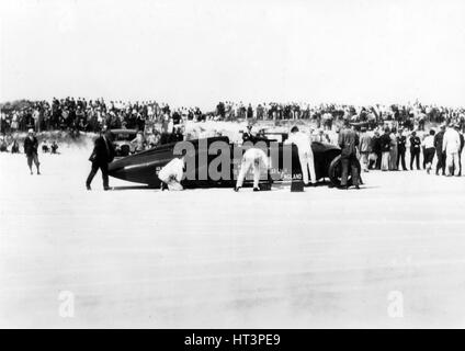 Sunbeam 1000hp World Land speed record attempt at Daytona 1927 Artist: Unknown. Stock Photo