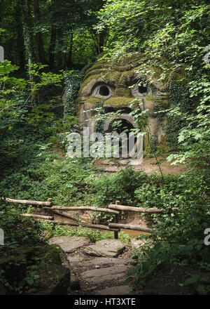 Landgraaf, Netherlands – July 12, 2016: the stoned scream in the folies forest of Parc Mondo Verde. Stock Photo