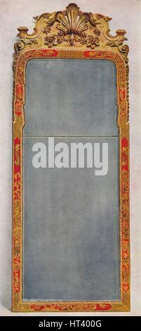 'A Very Rare Pier Glass of c1720 in frame decorated with Red Lacquer', c1720, (1936). Artist: Unknown. Stock Photo