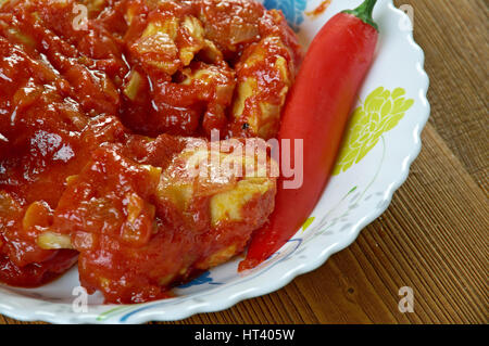 cape malay chicken curry -  South Africa dish Stock Photo