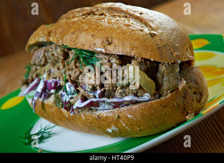 Southern Barbecue Beef  Sandwiches. american cuisine Stock Photo