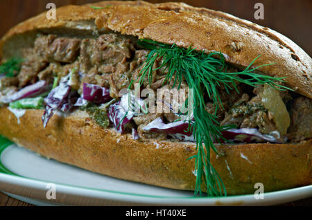 Southern Barbecue Beef  Sandwiches. american cuisine Stock Photo