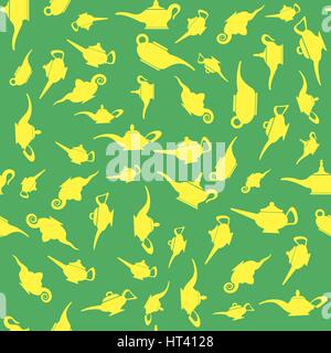Asian Lamp Silhouettes Seamless Pattern Stock Vector
