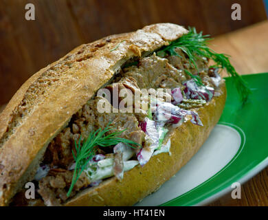 Southern Barbecue Beef  Sandwiches. american cuisine Stock Photo