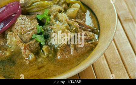 Ethiopian Lamb Onion Stew  - Awaze Tibs.African cuisine Stock Photo