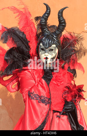 Maleficent (Mistress of All Evil) at Riva dei Sette Martiri during the Carnival of Venice, Italy