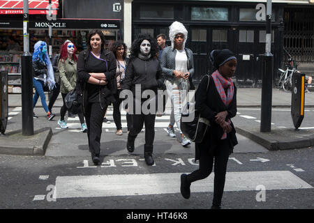 LONDON, ENGLAND - 31st October, 2016 Youngsters in fancy dress for Halloween during community trick or treat parad Stock Photo