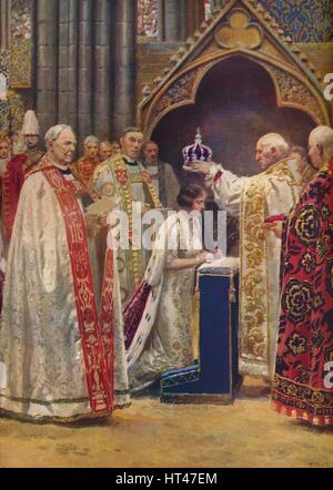 'The Crowning of the Queen Consort', 1937. Artist: Unknown. Stock Photo