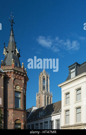 The Dom Tower in the old town of Utrecht. Stock Photo