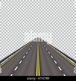 High-speed highway in the future. Isolated on a checkered background. illustration Stock Vector