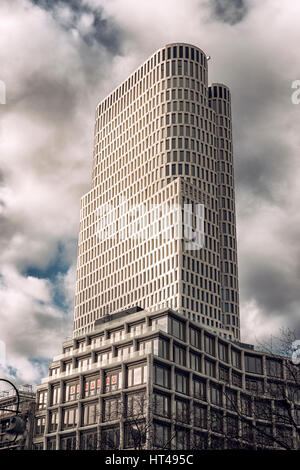 Berlin,Germany,The 'Upper West" skyscarper on Kurfustendamm-The complex’s tower measures 118 metres and will be one of Berlin’s highest buildings alon Stock Photo
