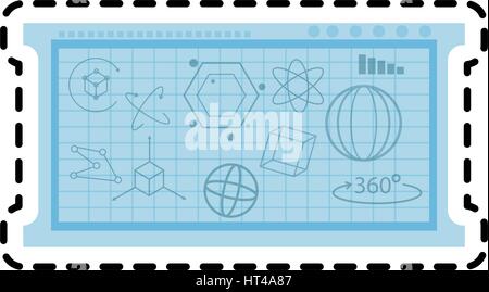 mathematical calculations on blue board icon image  Stock Vector