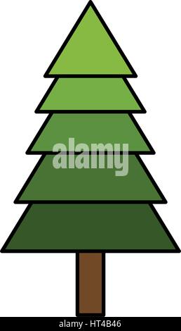 Illustration design of pine tree with symbol of thunder from ecology ...